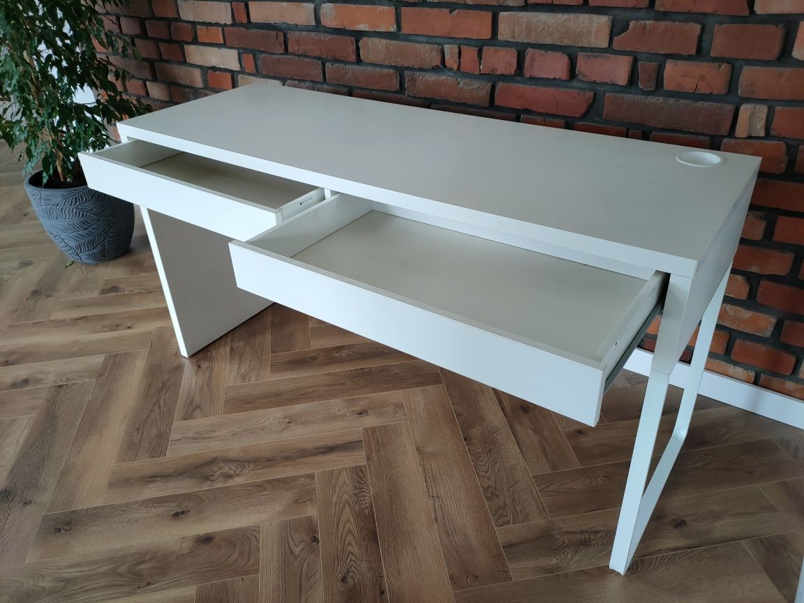 Biurko komputerowe białe z szufladami Ikea