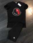 Conjunto de calção com t-shirt todos bordados preto