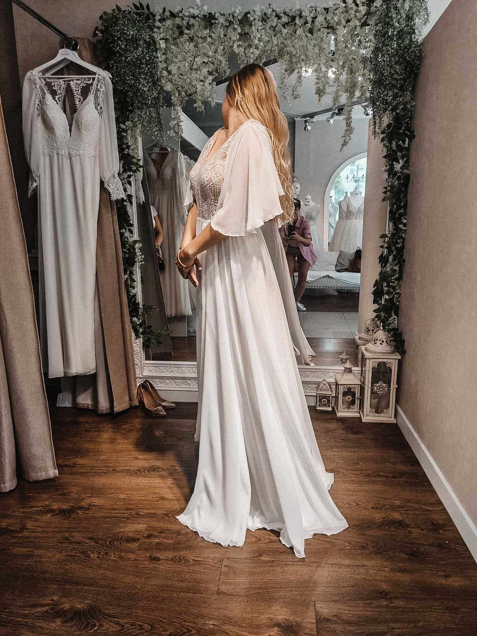 Nowa suknia ślubna boho/rustykalna S/M 155 cm