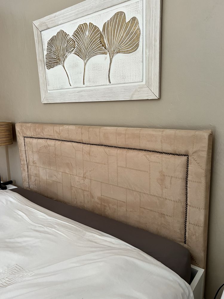 Cabeceira de cama bege/creme 160cm