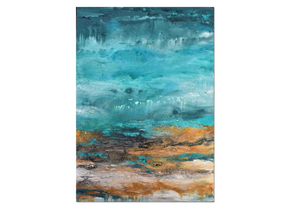 Blue lagoon 10 obraz abstrakcyjny nowoczesna abstrakcja do salonu