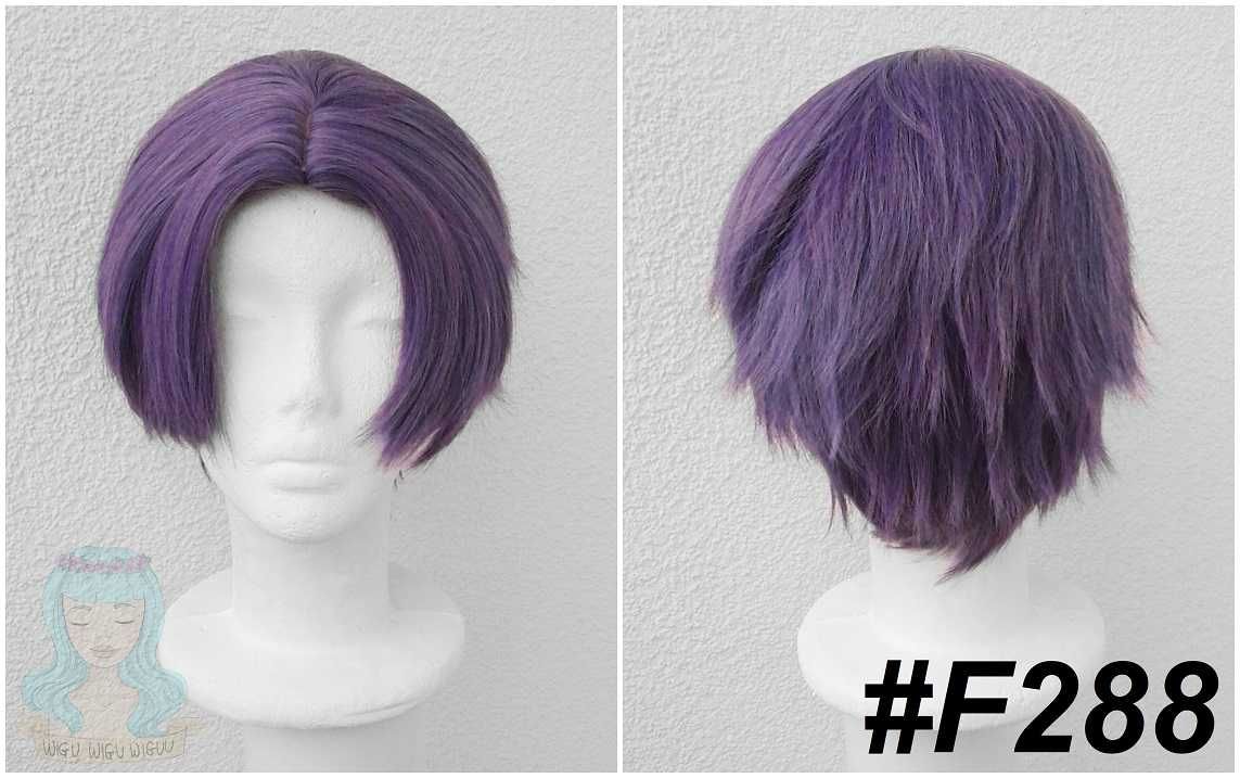 Rafayel Love and Deepspace wig cosplay peruka fioletowa krótka męska