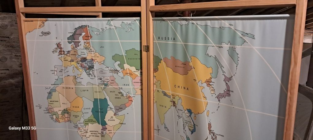 Parawan Mapa Świata