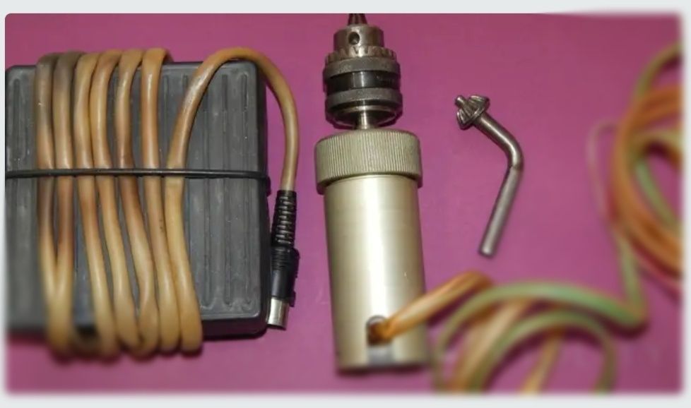 Мини электродрель ножного управления