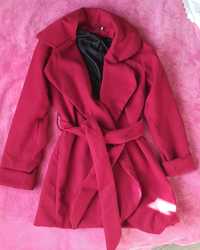 Пальто на запах бордовий колір