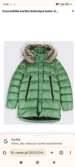 Kurtka zimowa dziewczęca Coccodrillo 158 i 164