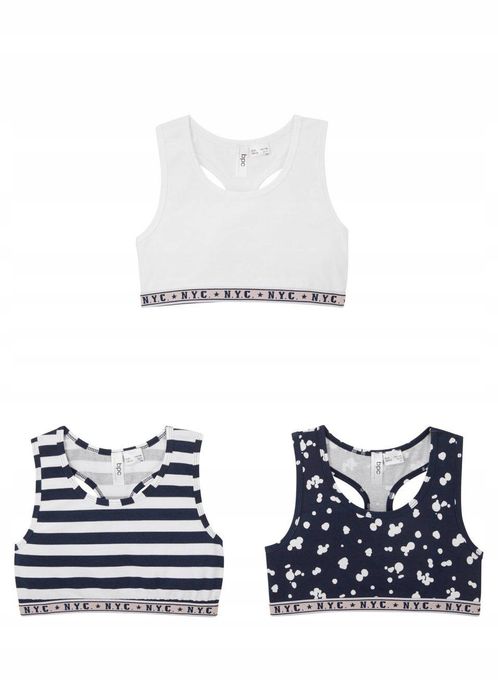 B.P.C 3-pak biustonoszy topów dziewczęcy ^176/182