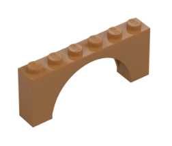 LEGO BRICK ID 15254 Łuk 1x6x2 Mostek Średnio nugatowy 10 szt NOWE