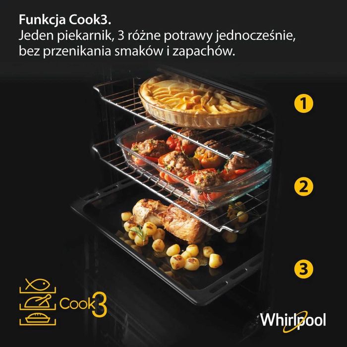 Piekarnik elektryczny Whirlpool Absolute Termoobieg Czarny DO ZABUDOWY