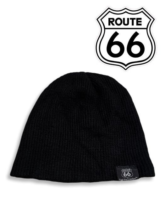 Czapka beanie Route 66 czarna zimowa jesienna unisex SWAG y2k