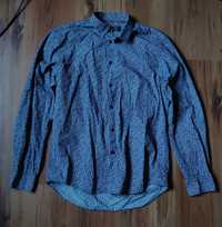 Koszula męska Merc London M Drobny wzór maki Granatowa