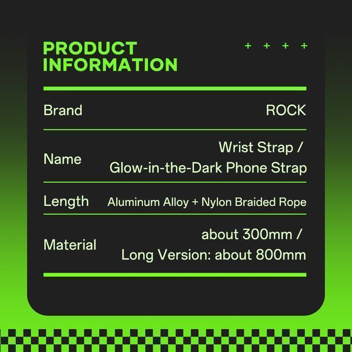 Rock smycz Glow in the Dark do telefonu długa na szyję niebieska