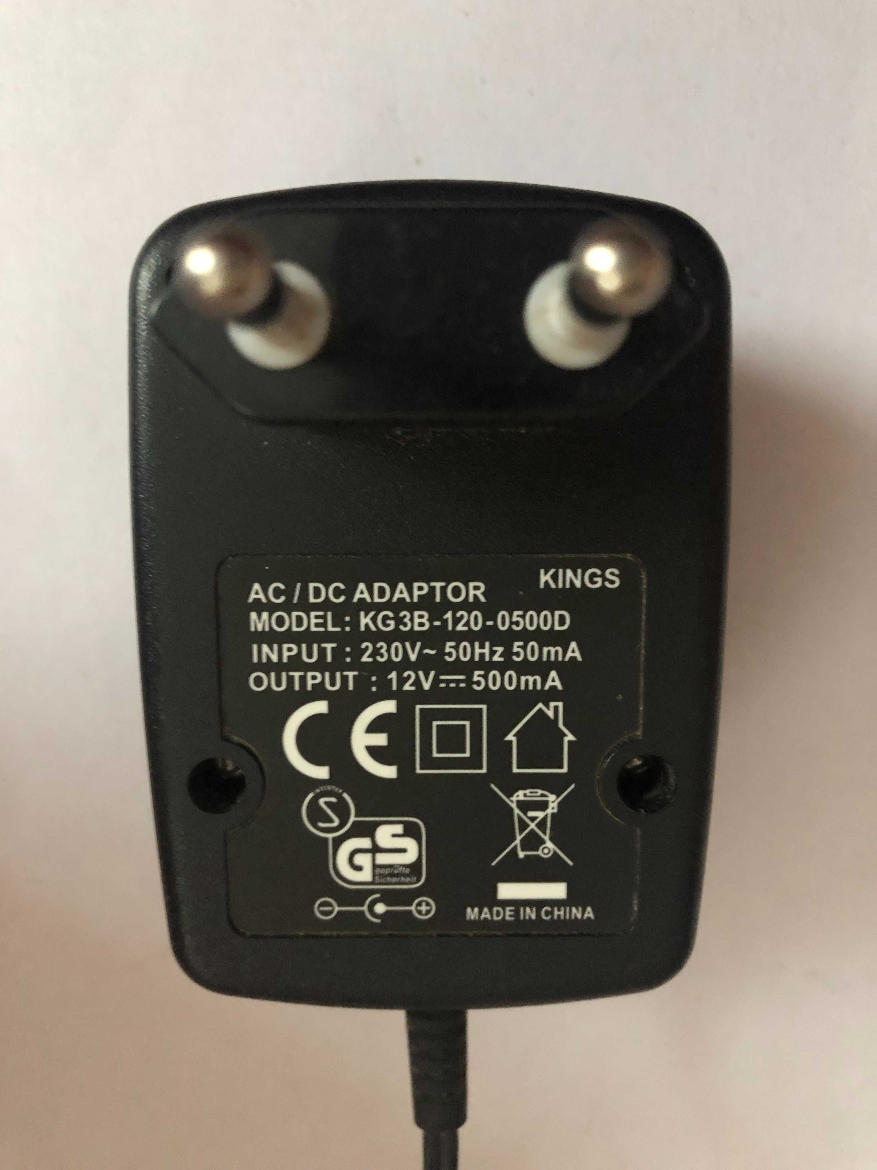 Zasilacz do dekodera TV  12V 500mA  wtyk fi 5,5 x 2,1 mm