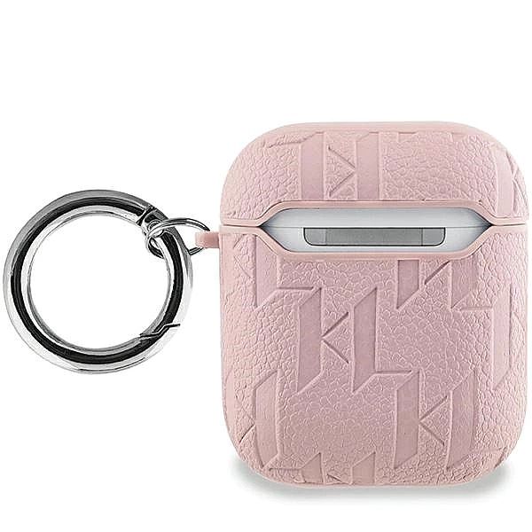 Etui Karl Lagerfeld Monogram Choupette Head na AirPods 1 / 2 - różowe
