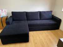Sofá-cama com chaise longue e cama de casal