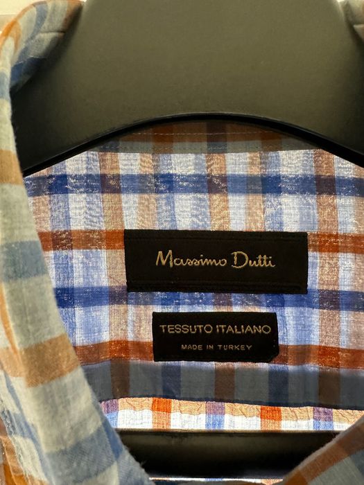 Męska letnia koszula w kratkę Massimo Dutti r. M