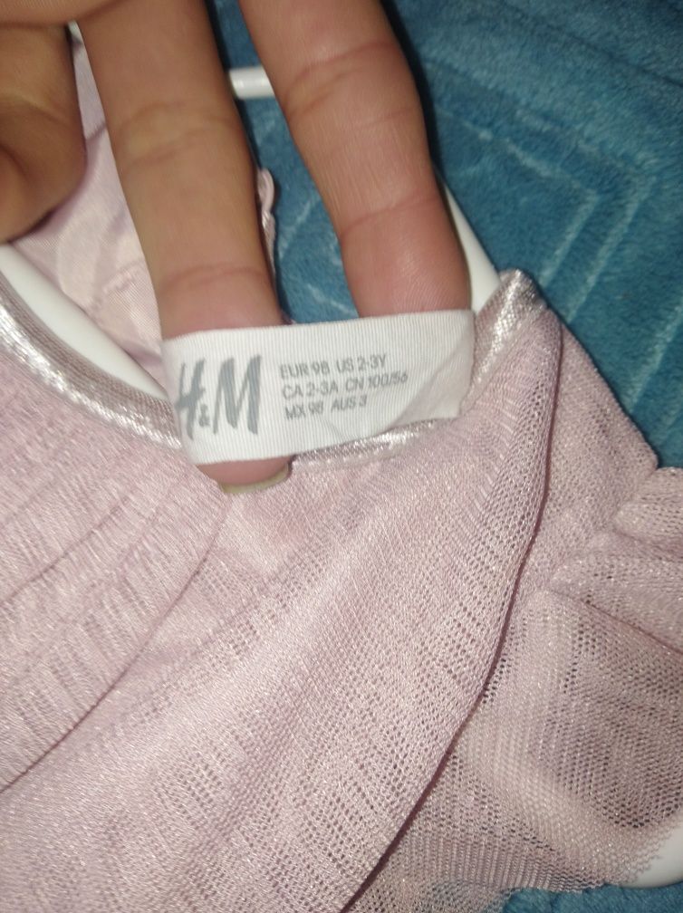 Платье H&m 98см цвет пудра