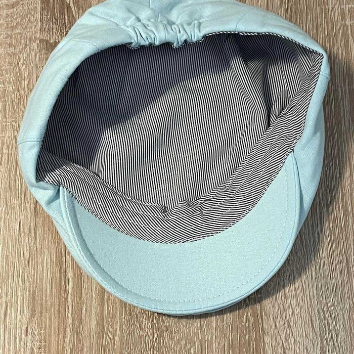 Turkusowy lniany kaszkiet unisek damski meski rosmiar S/M