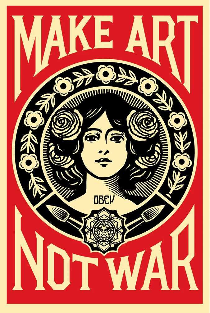 Obey Giant - Shepard Fairey | MAKE ART NOT WAR  | Litografia Assinada