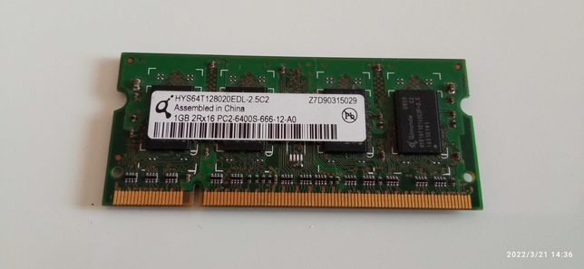 Memória RAM DDR2 SO-DIMM 1GB Computador Portátil