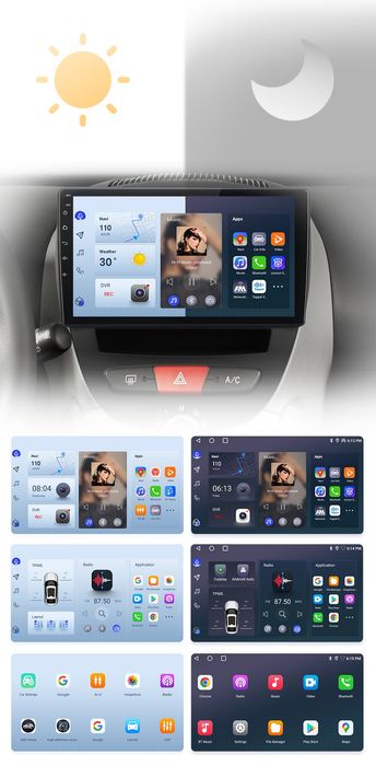 Rádio 10" android 2/32GB Toyota Aygo Peugeot 107 citroen C1 WIFI GPS