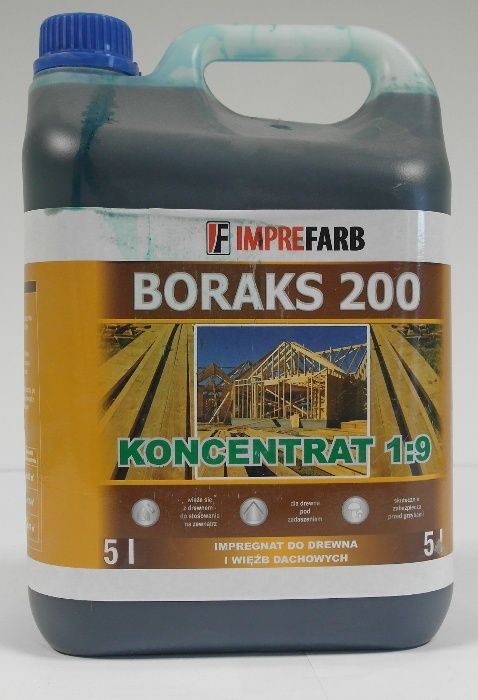 Impregnat do drewna Boraks 200 - 5L zielony,brązowy,bezbarwny