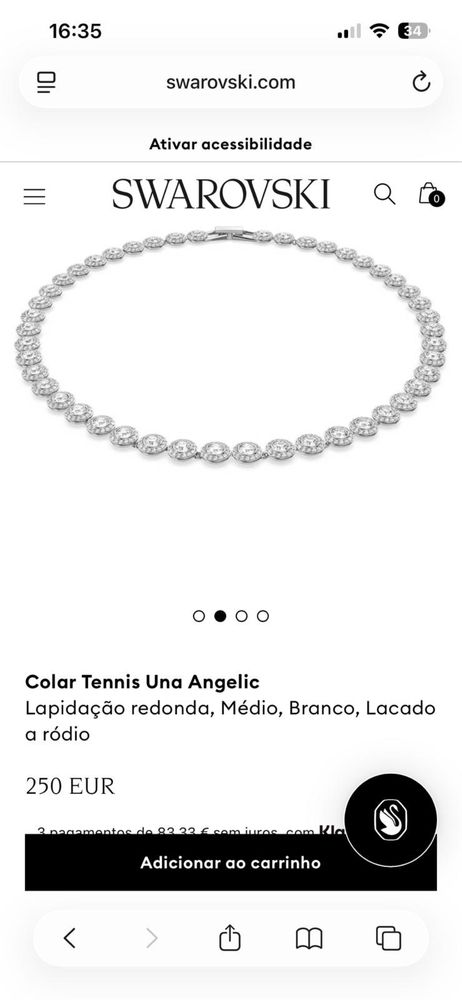 Bracelete e colar Swarovski