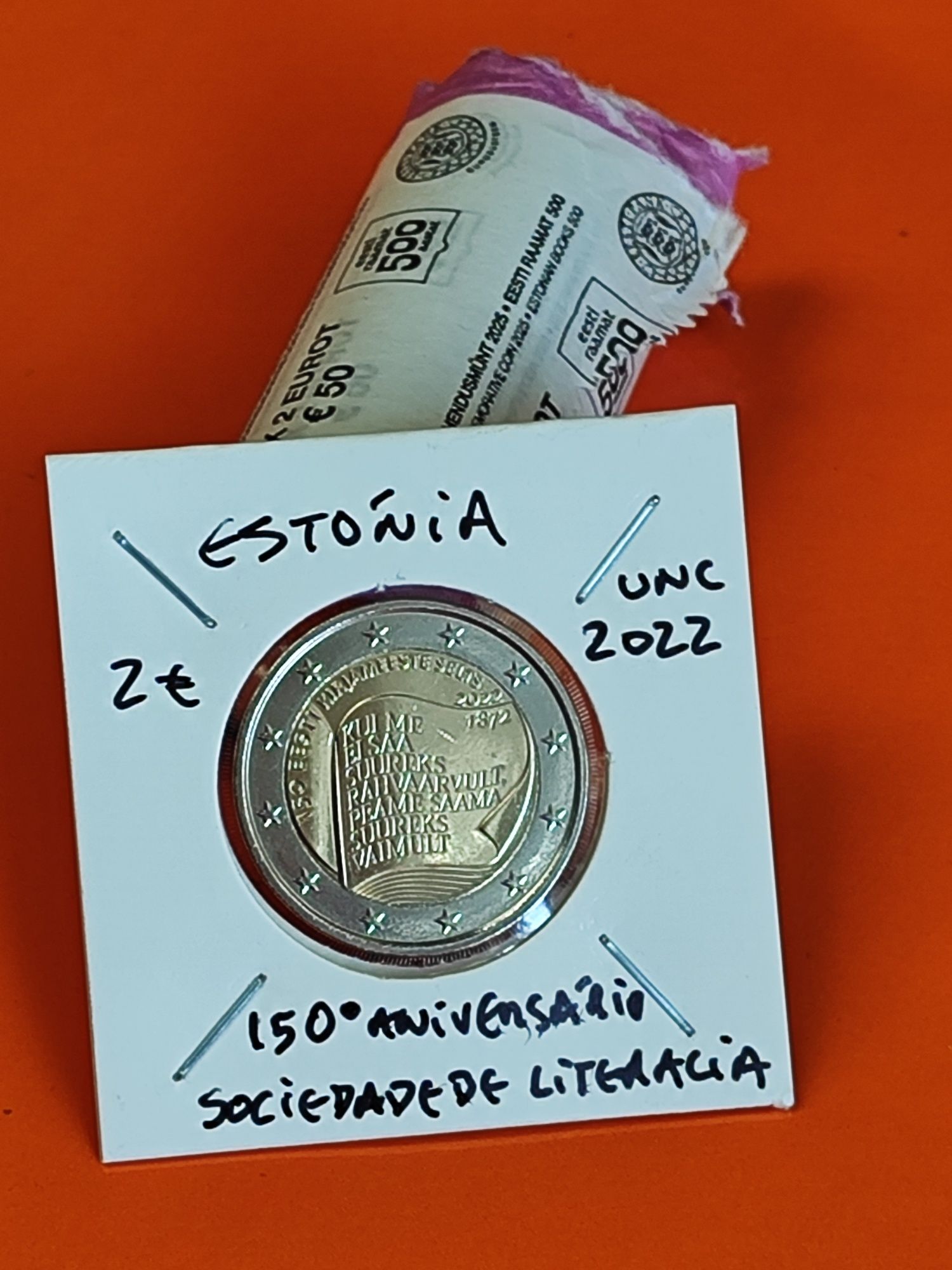 Moeda de 2€ UNC da Estónia - 2022 Sociedade de Literacia