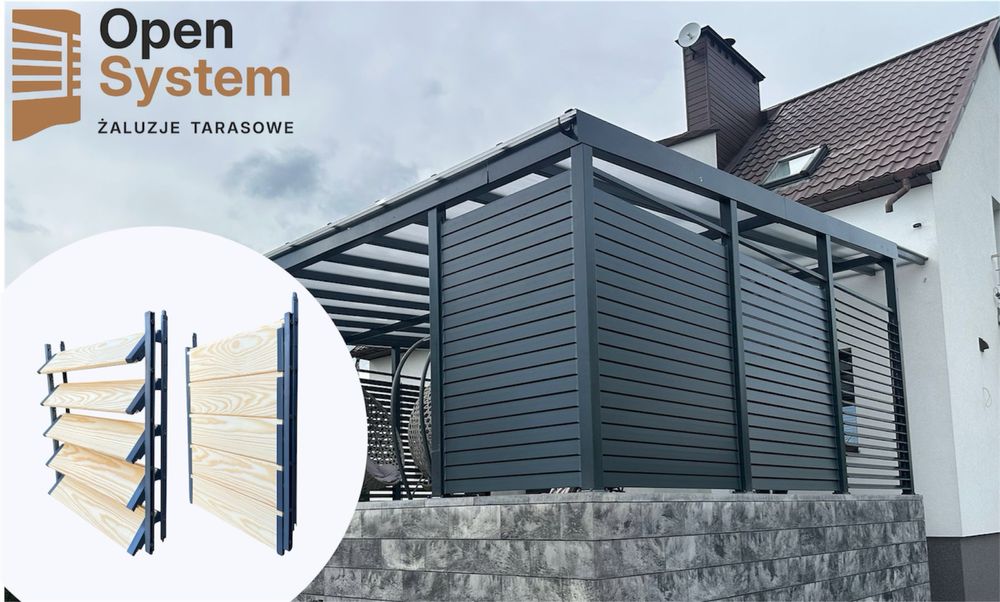 Żaluzje tarasowe producent altany, werandy, pergole tarasy Montaż