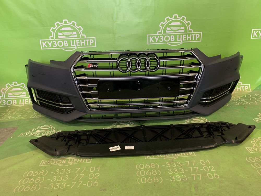 Бампер передній в зборі Audi A4 B9 S-line 2015 2016 2019 фара