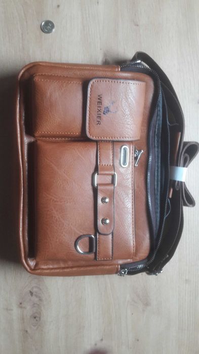 Męska modna torba skórzana na ramię