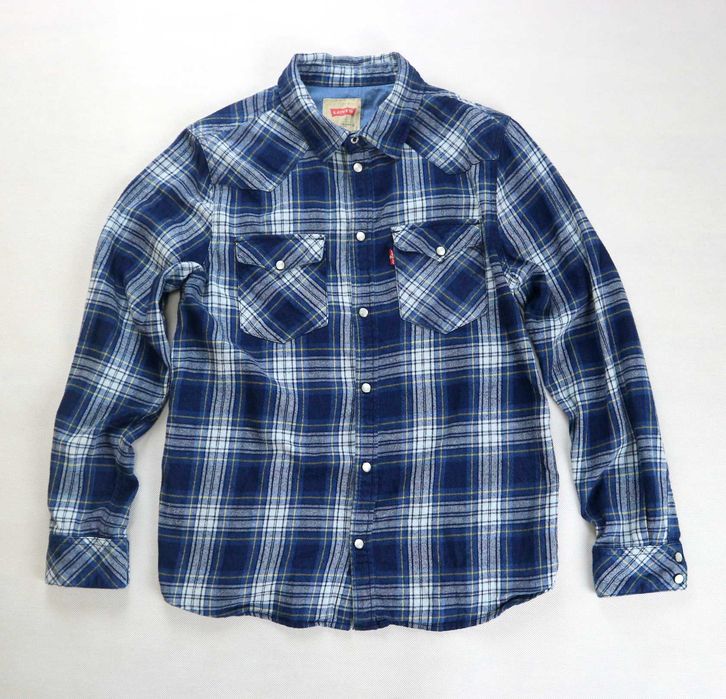 Levis flanelowa dziecięca koszula w kratę na zatrzaski rozmiar 14