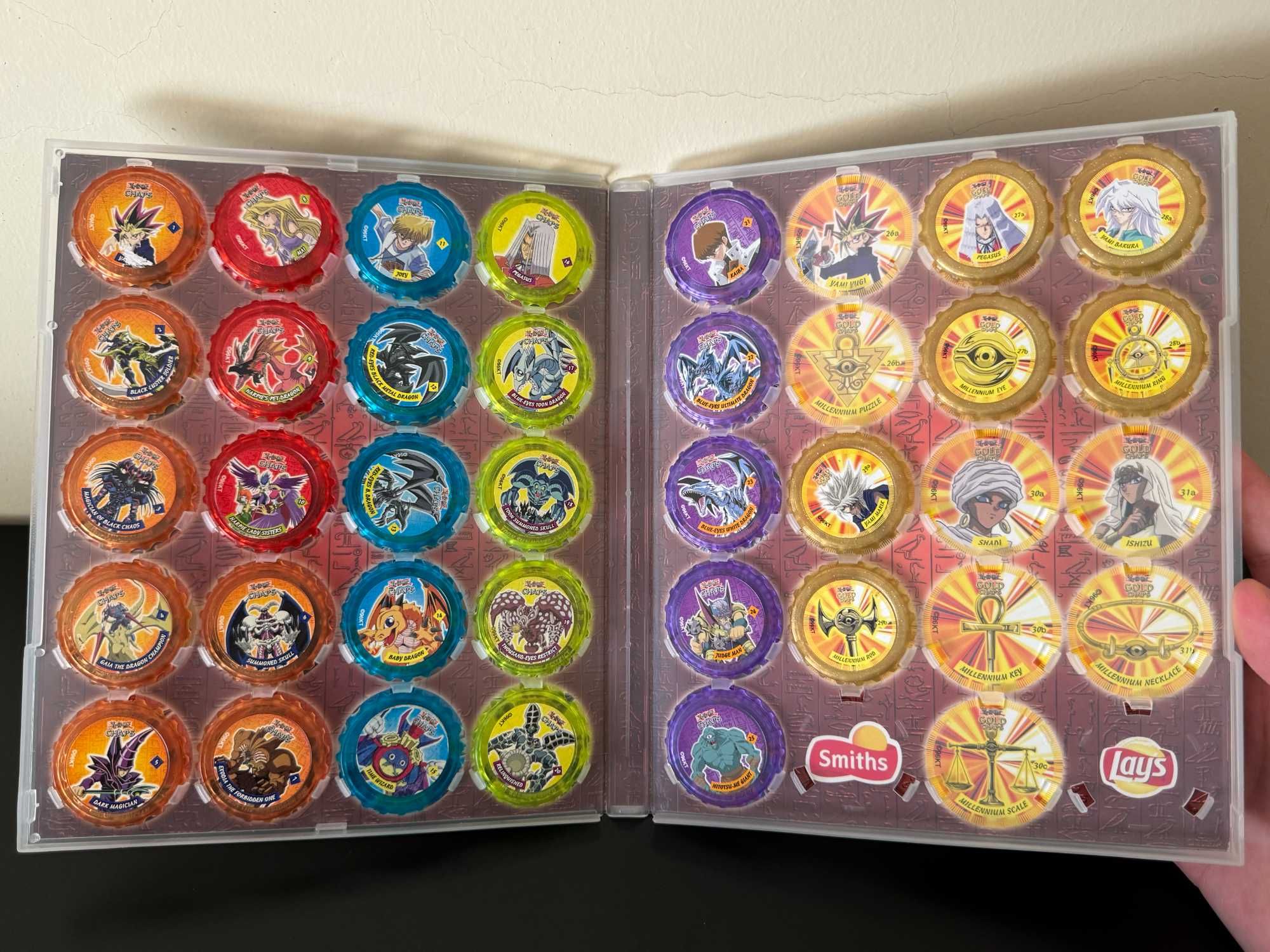 Coleção de Tazos Yu Gi Oh Chaps com caderneta