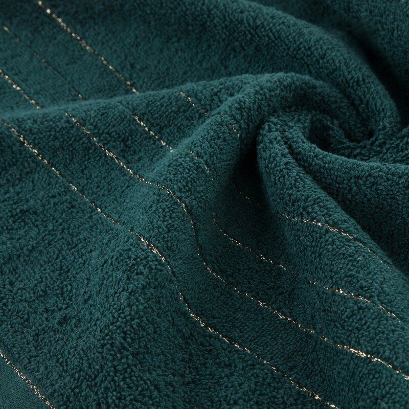 Ręcznik 30x50 zielony ciemny z błyszczącą nicią