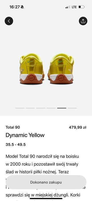 Nike total 90 dynamic yellow 43 halówki