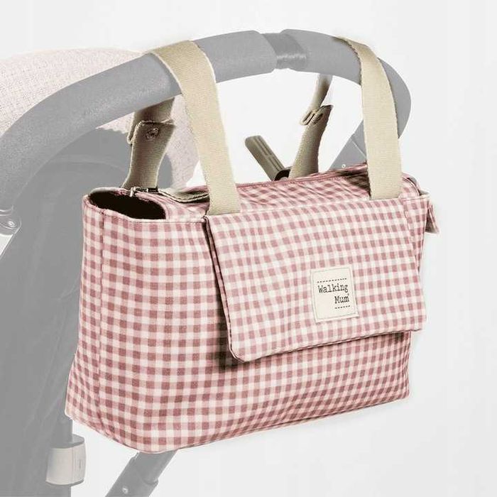 Torba do wózka organizer Walking Mum I Love Vichy Pink