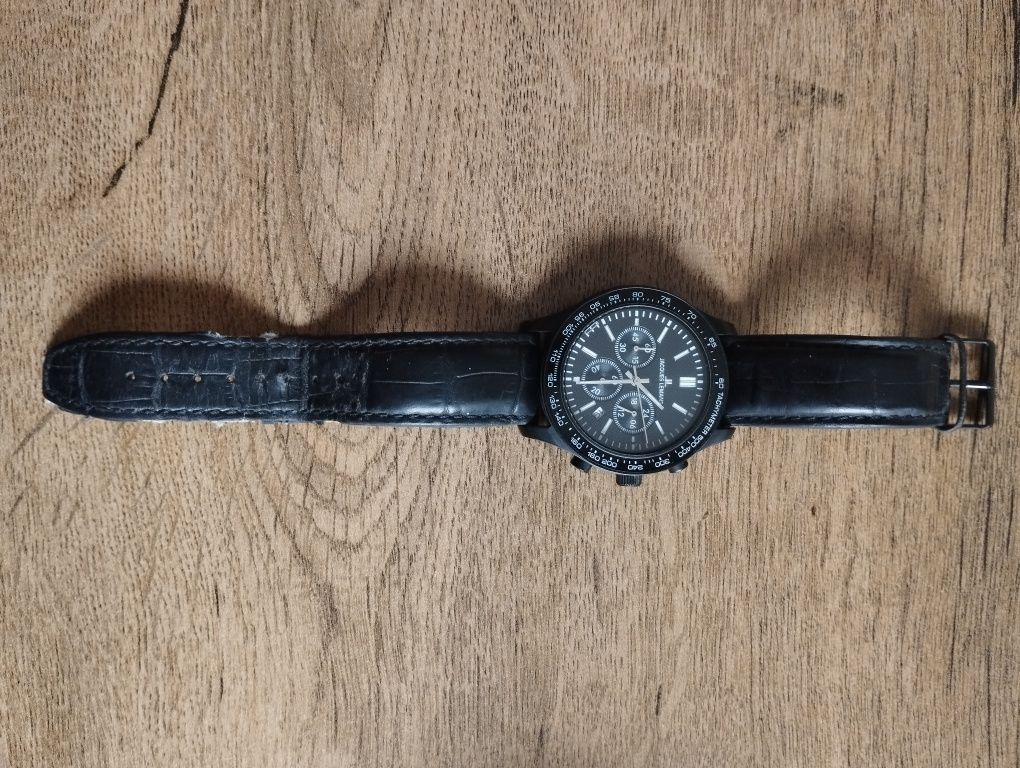 Zegarek męski Jacques Lemans 1-1586 skórzany czarny wodoodporny 22