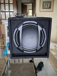 Subwoofer Alpine para som automotivo + amplificador Sony