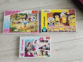 Zestaw puzzli 7+ koty minionki śnieżka  trefl