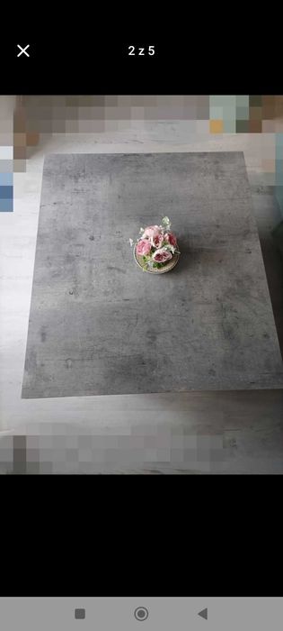 Ławo stół blat imitacja betonu nogi białe