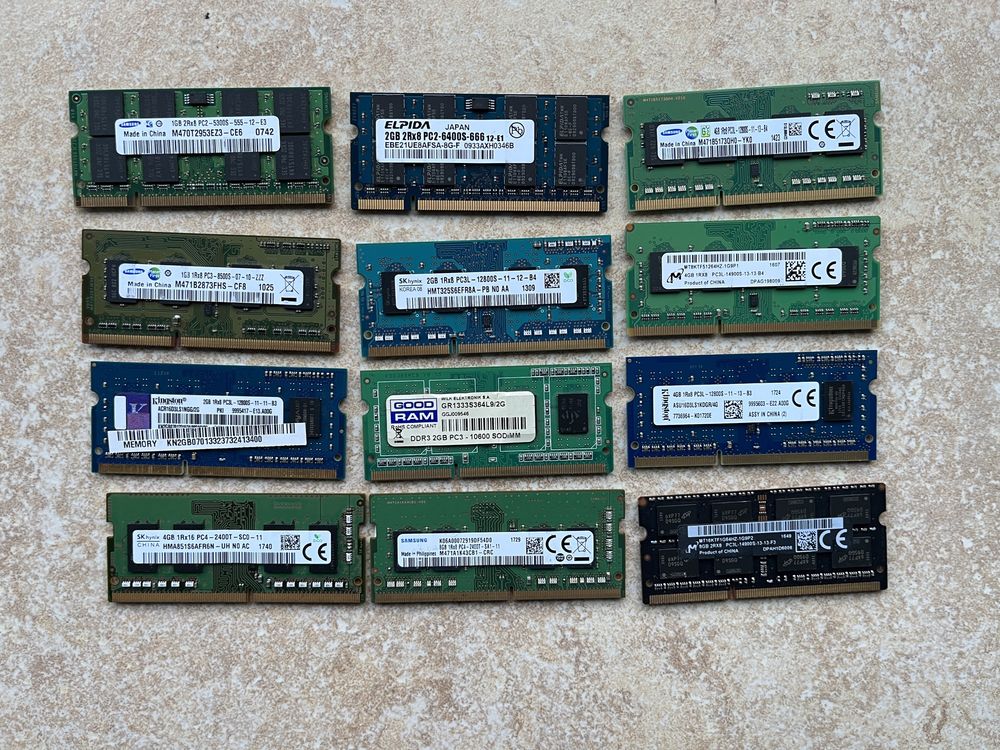 Оперативная Память, ОЗУ, для ноутбука и ПК DDR2, DDR3, DDR4, 1,2,4,8гб