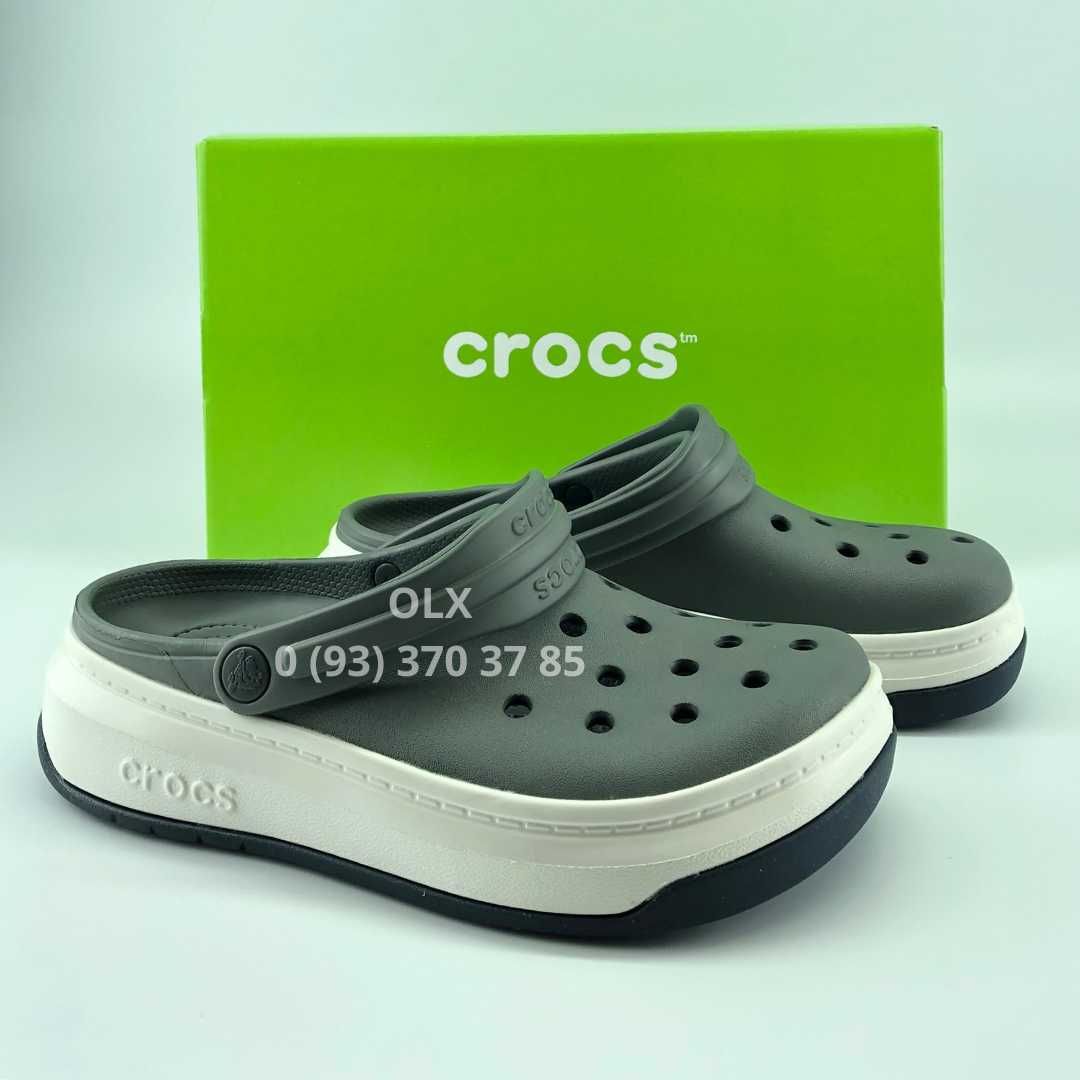 Крокси Чоловічі Crocs Crocband Full Force Grey Navy Темно- сині,  Сірі