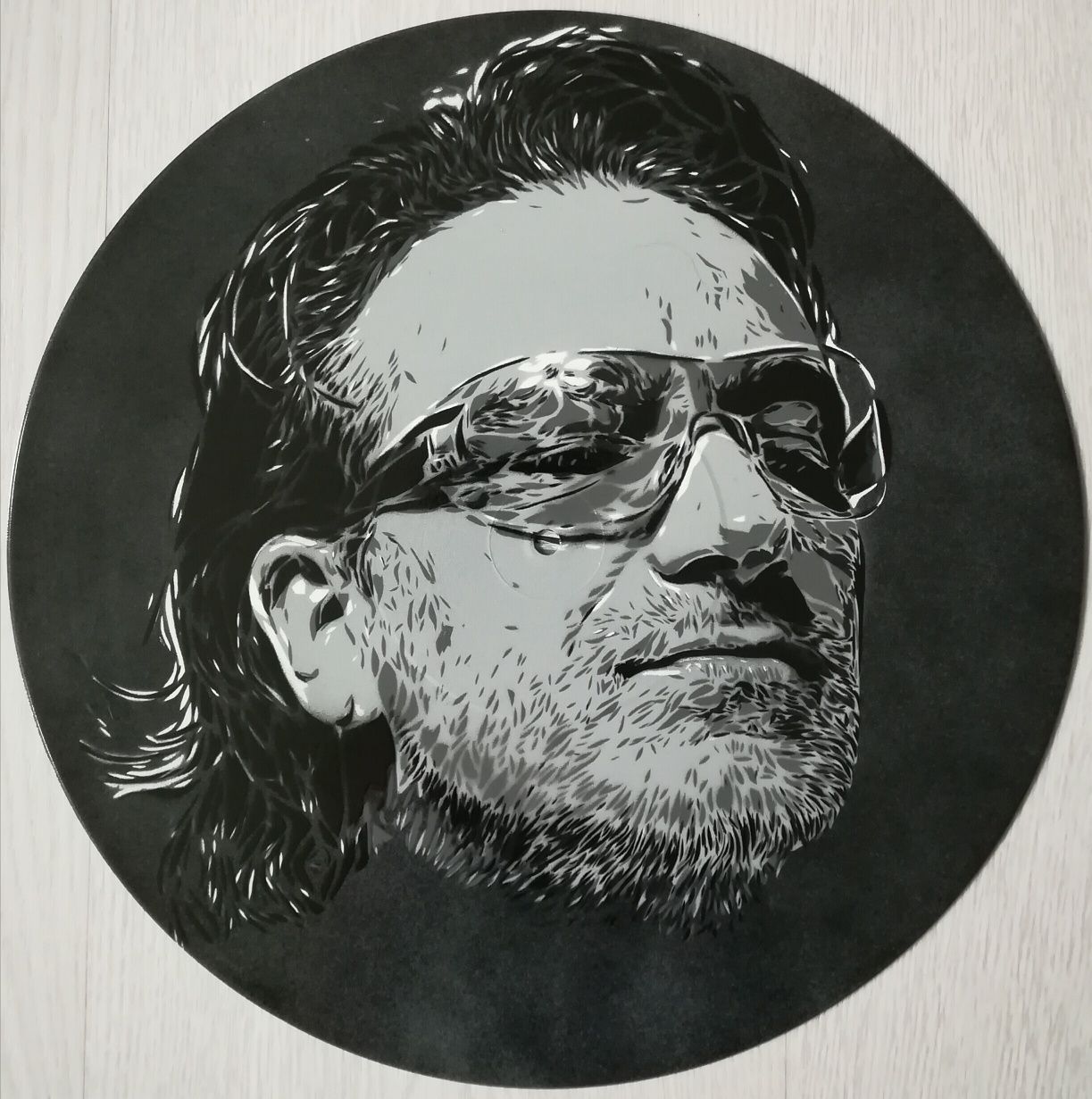 Bono pintura original em disco de vinil