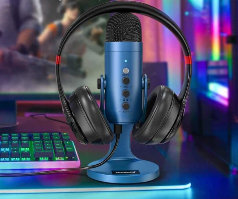 Mikrofon pojemnościowy usb z adapterem do smartfona laptopa ps4 i ps5