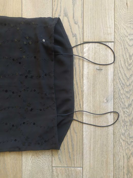 Czarna sukienka mała czarna elegancka Wyszywana Cekiny rozmiar S M