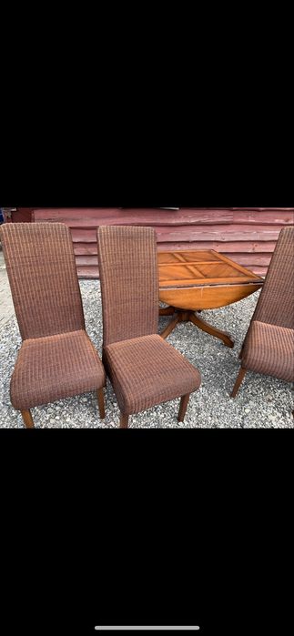 Krzesła rattanowe kolonialne Loom brązowe