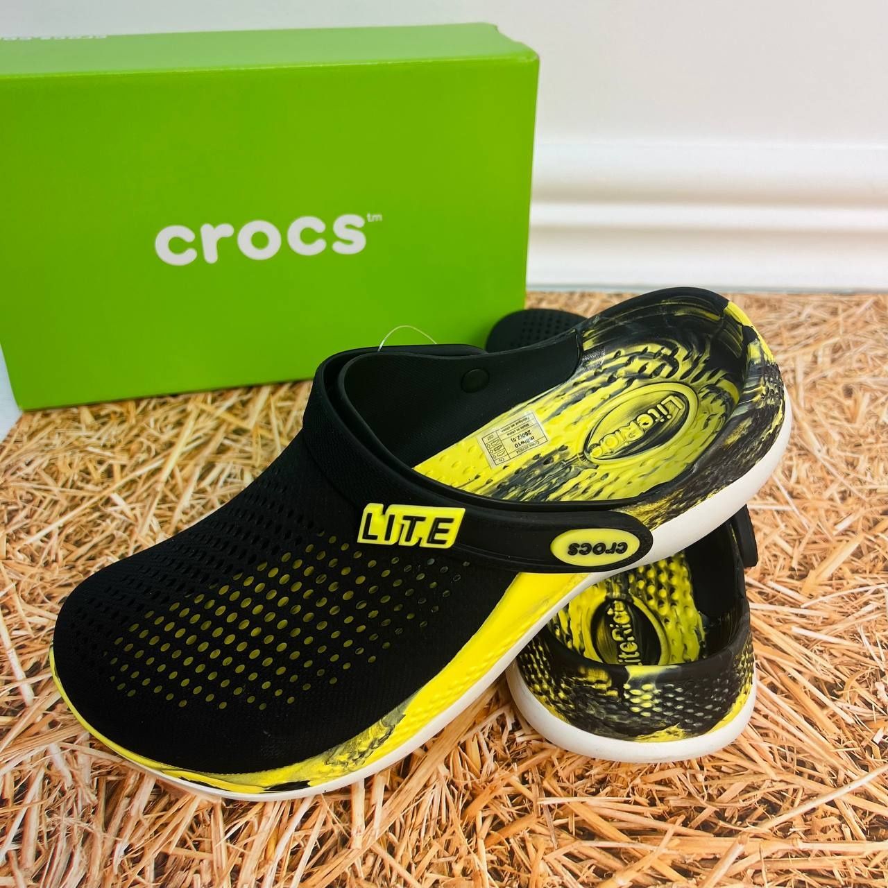 New кроксы Crocs супер новинка LiteRide 360 Clog Black Citrus купить