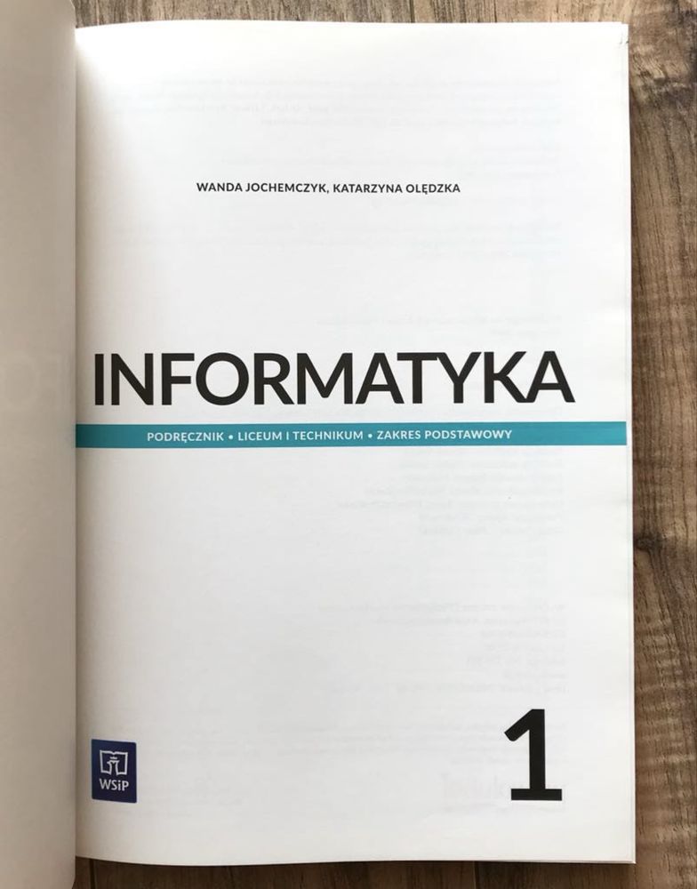 podręcznik Informatyka 1 WSiP Liceum i Technikum zakres podstawowy