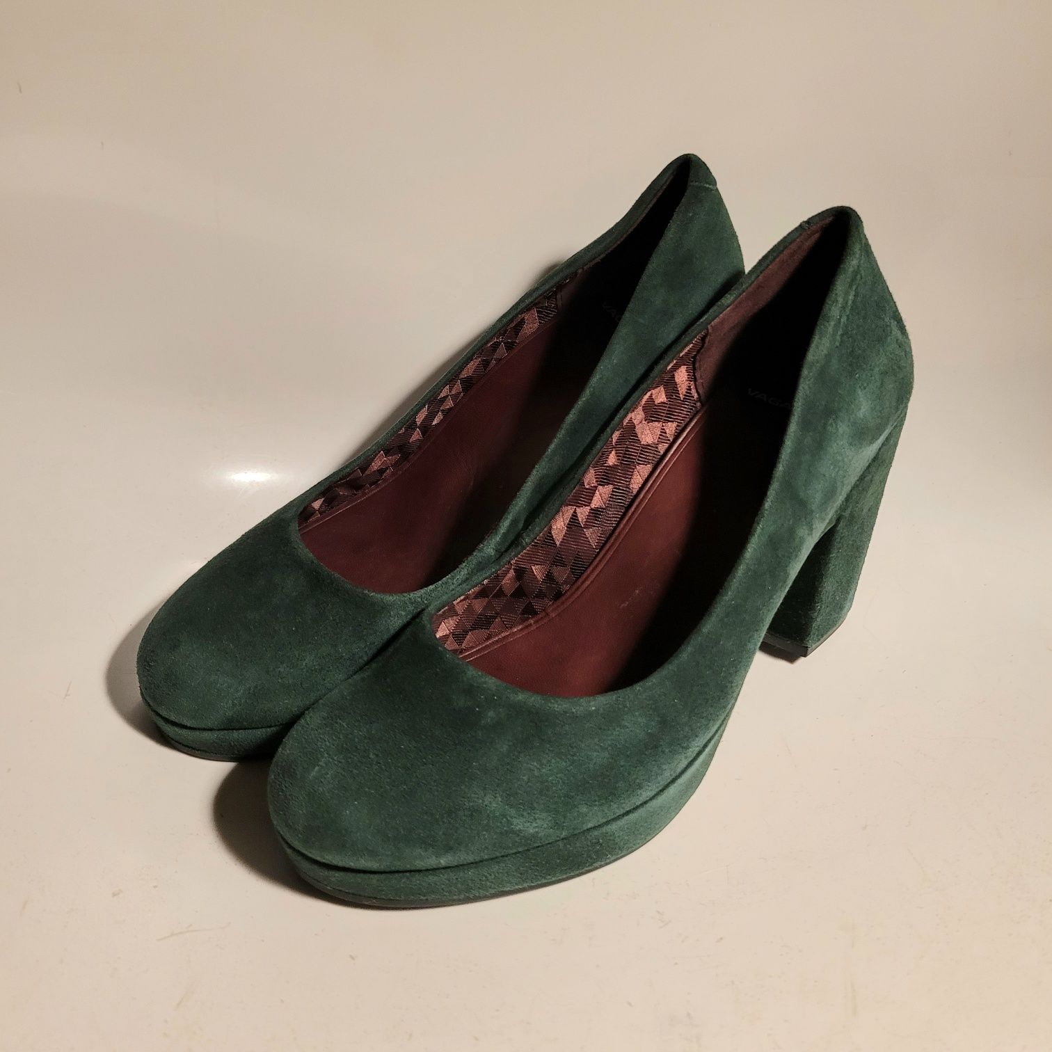 Czółenka/ pantofle zielone, skóra, Vagabond, 38