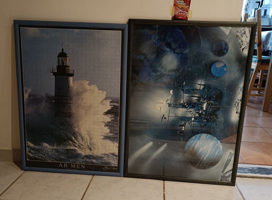 Quadros puzzle e pintura